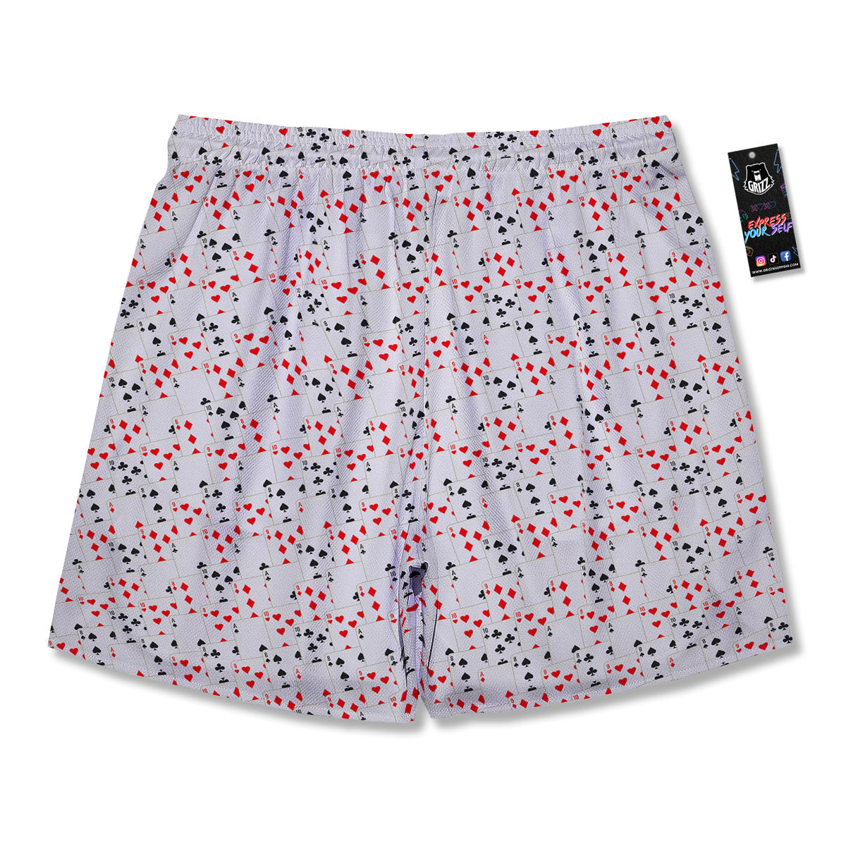 Casino Card Cartoon Print Pattern Men's Running Shorts-grizzshop