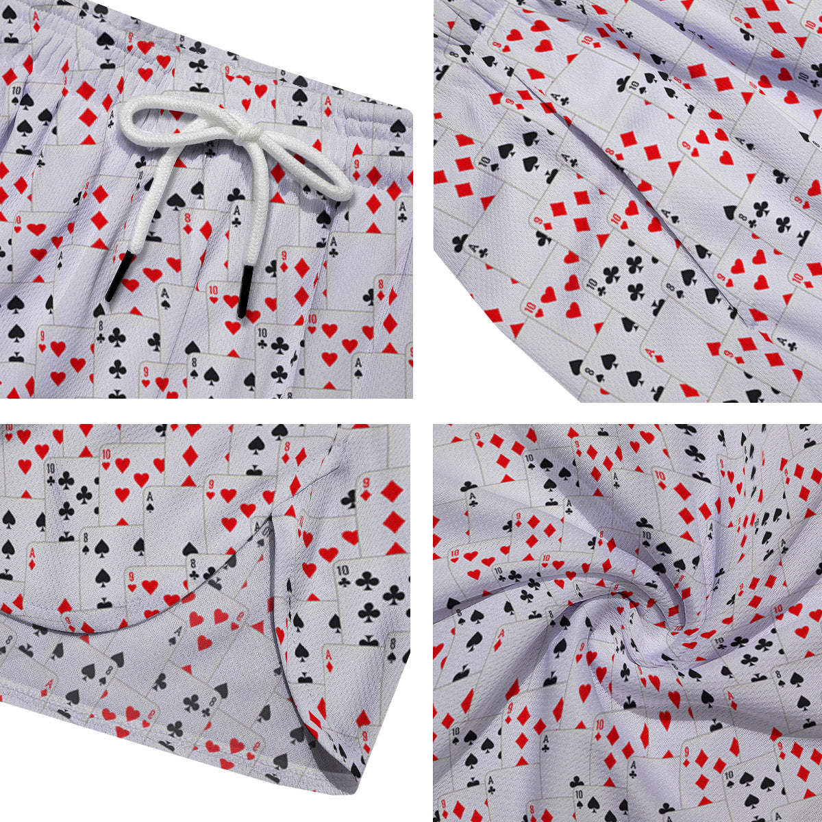 Casino Card Cartoon Print Pattern Men's Running Shorts-grizzshop