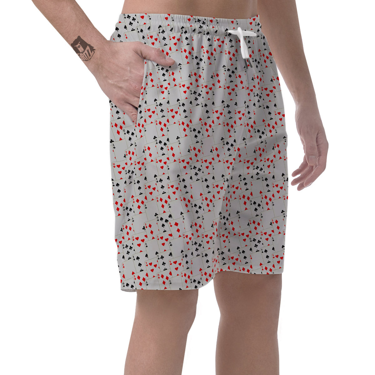 Casino Card Cartoon Print Pattern Men's Shorts-grizzshop