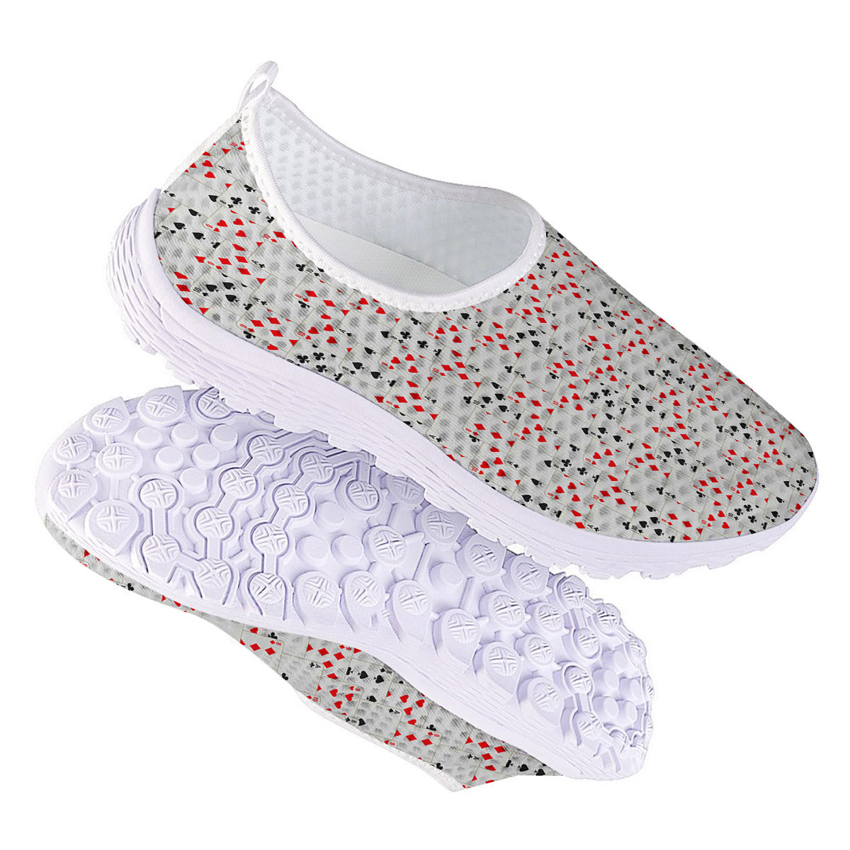 Casino Card Cartoon Print Pattern Nurse Shoes-grizzshop