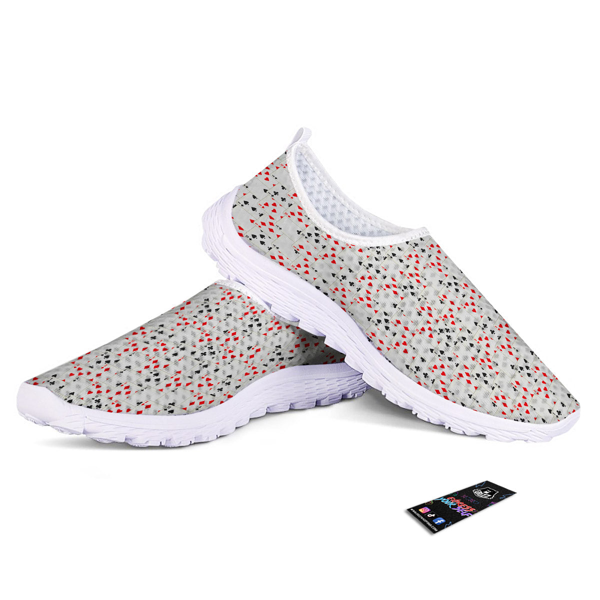 Casino Card Cartoon Print Pattern Nurse Shoes-grizzshop