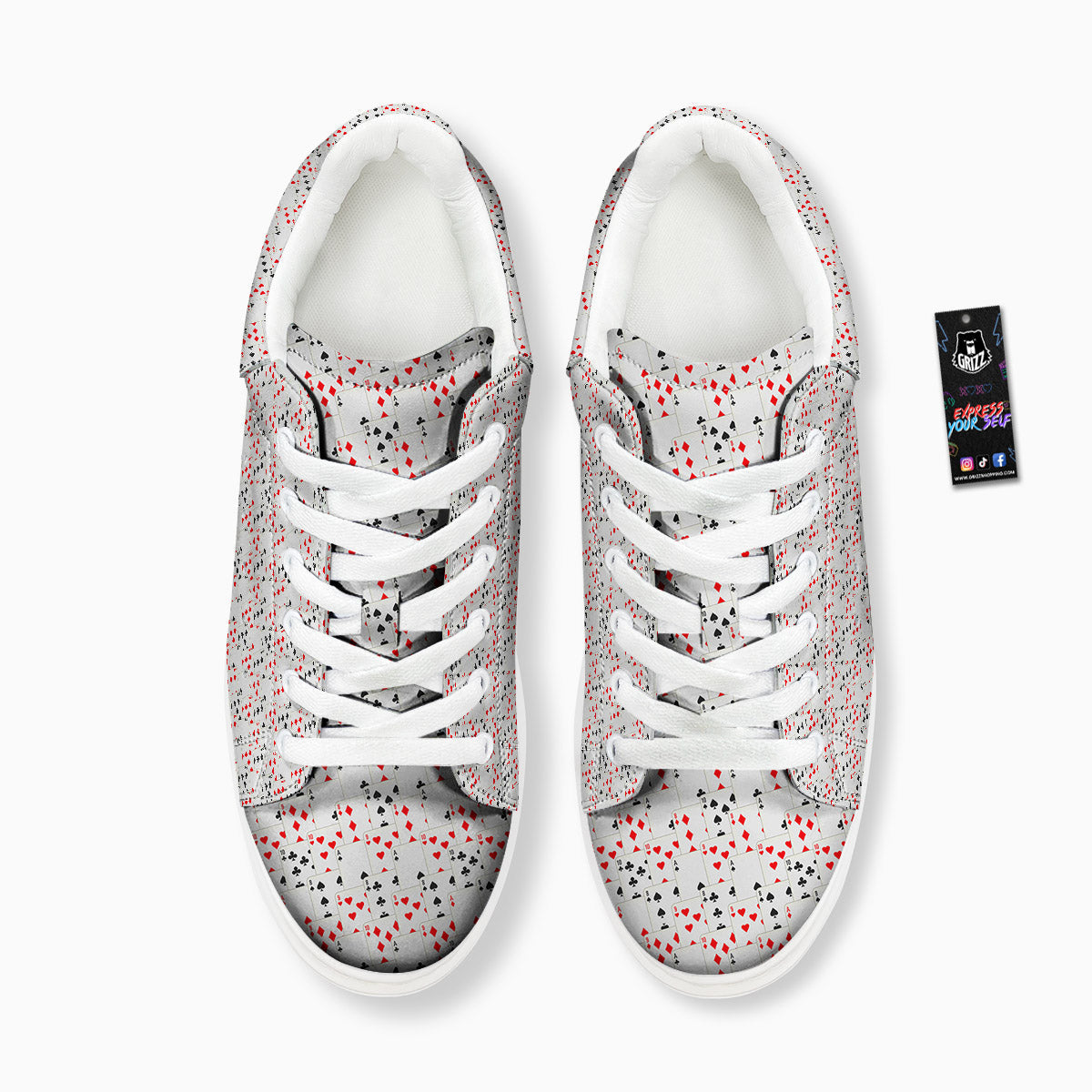 Casino Card Cartoon Print Pattern Platform Shoes-grizzshop