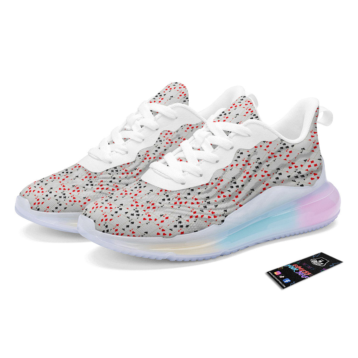 Casino Card Cartoon Print Pattern Running Sneakers-grizzshop