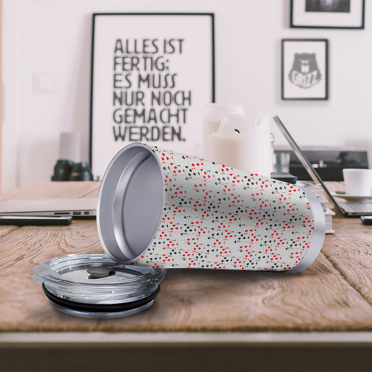 Casino Card Cartoon Print Pattern Tumbler-grizzshop