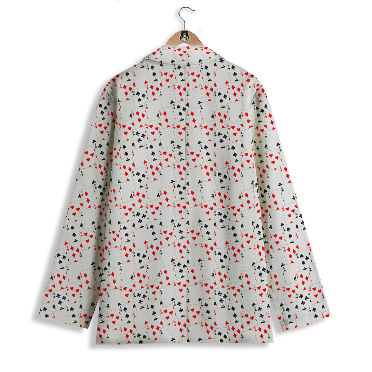 Casino Card Cartoon Print Pattern Women's Blazer-grizzshop