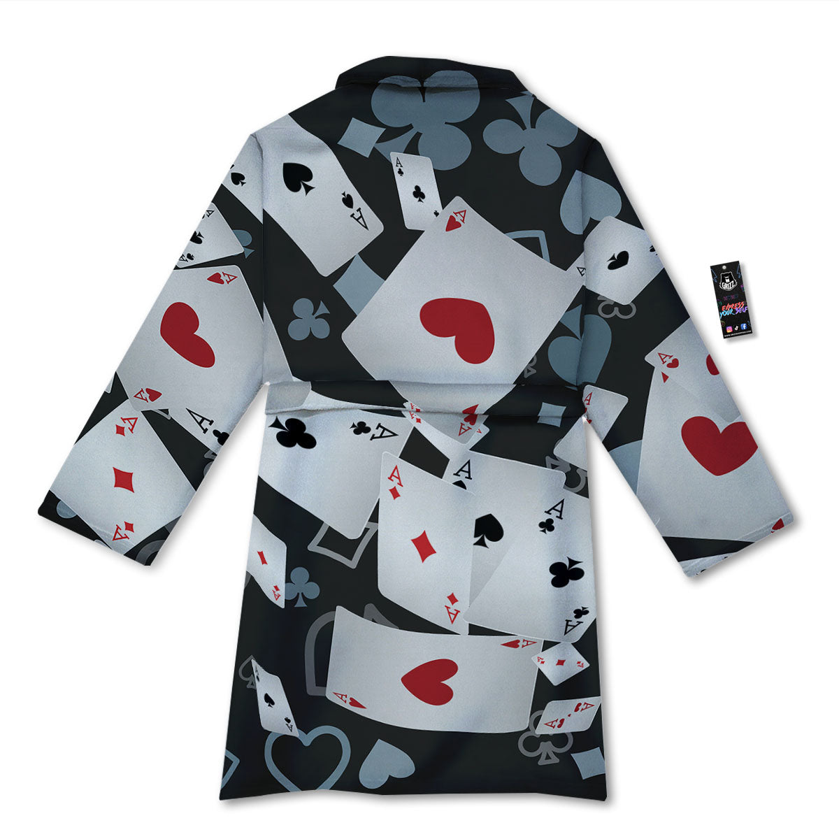 Casino Card Falling Print Bathrobe-grizzshop