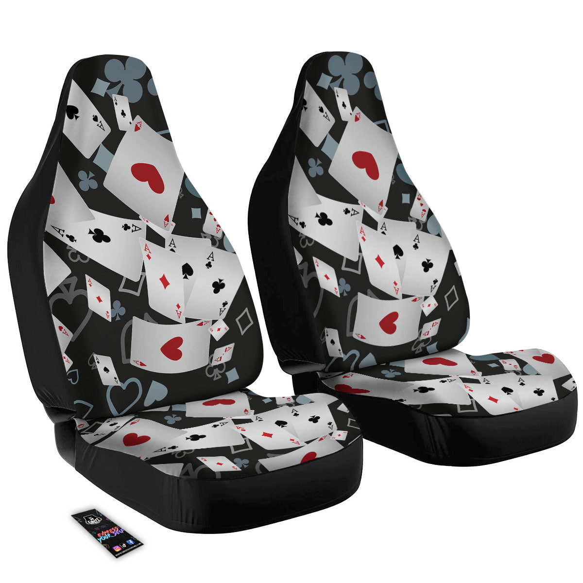 Casino Card Falling Print Car Seat Covers-grizzshop
