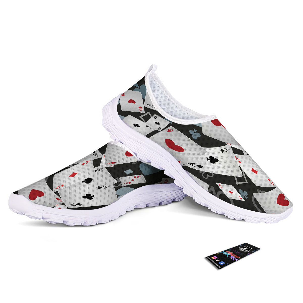 Casino Card Falling Print Nurse Shoes-grizzshop
