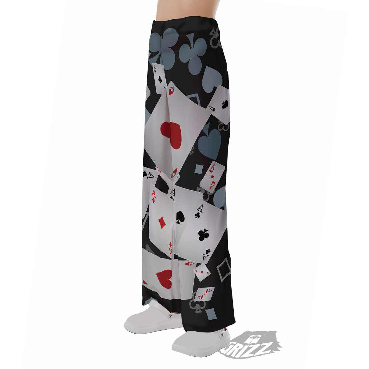 Casino Card Falling Print Pajama Pants-grizzshop