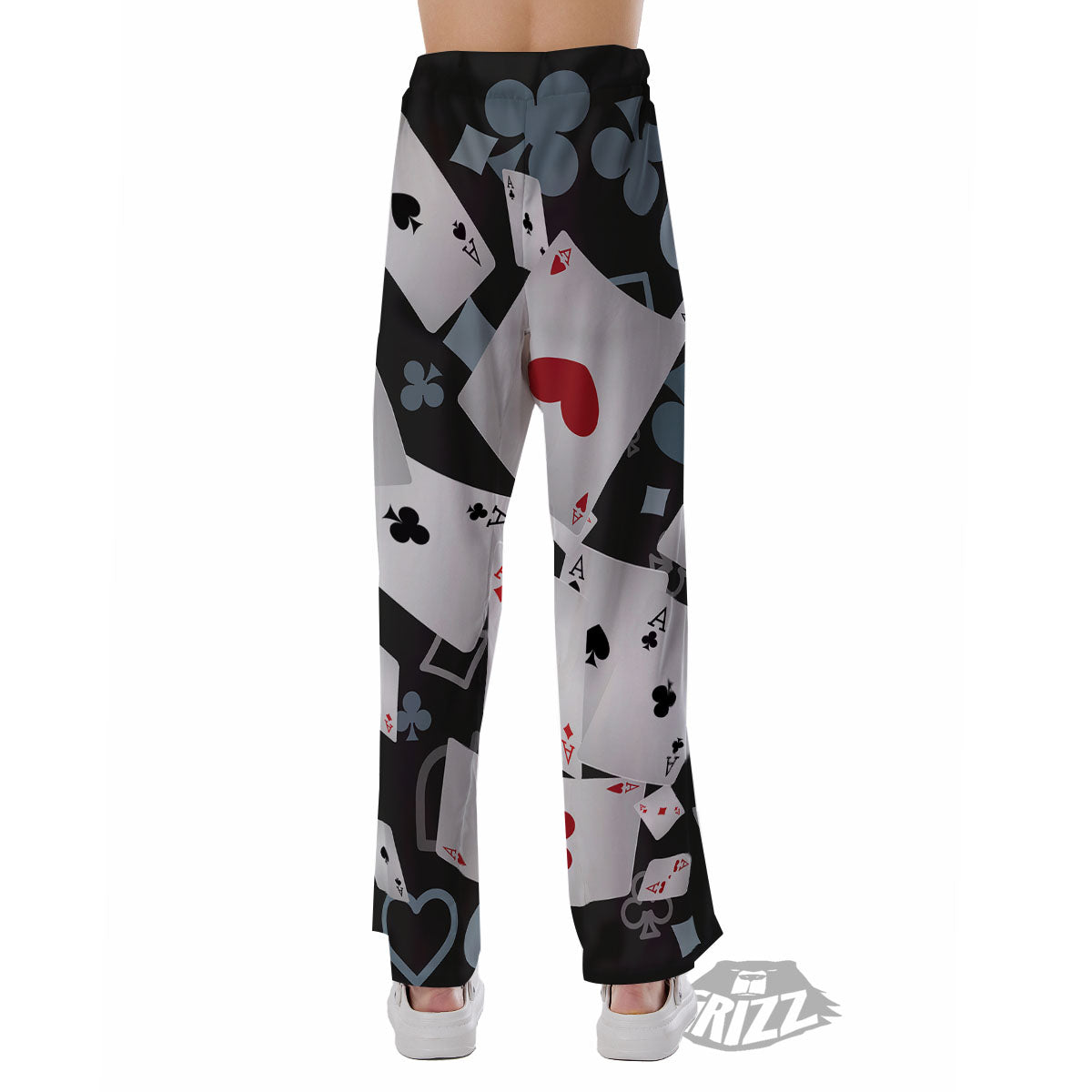 Casino Card Falling Print Pajama Pants-grizzshop