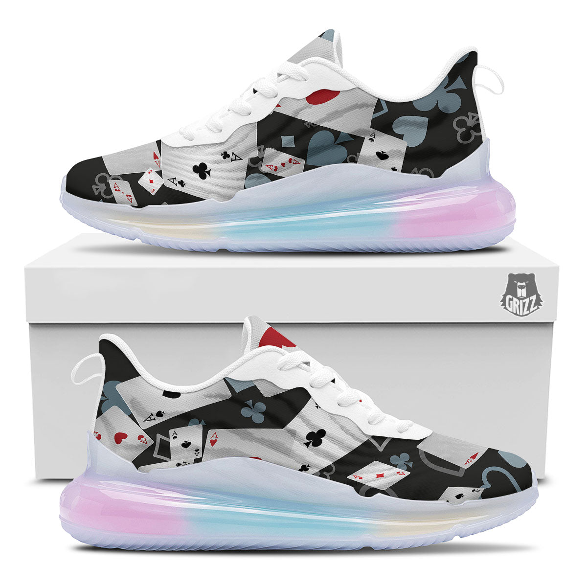 Casino Card Falling Print Running Sneakers-grizzshop