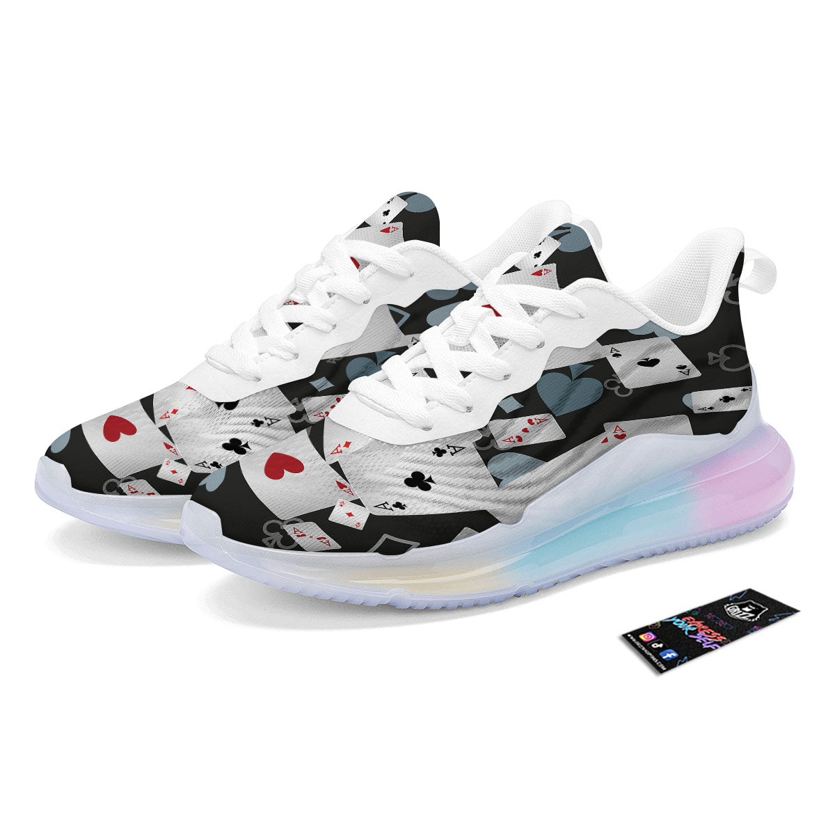Casino Card Falling Print Running Sneakers-grizzshop