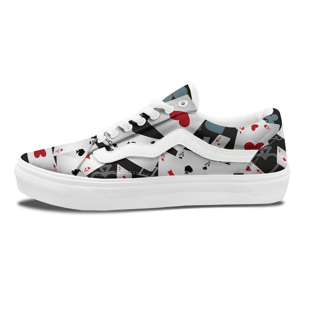 Casino Card Falling Print Skate Shoes-grizzshop