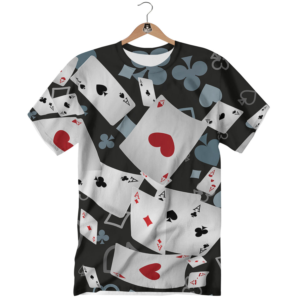 Casino Card Falling Print T-Shirt-grizzshop