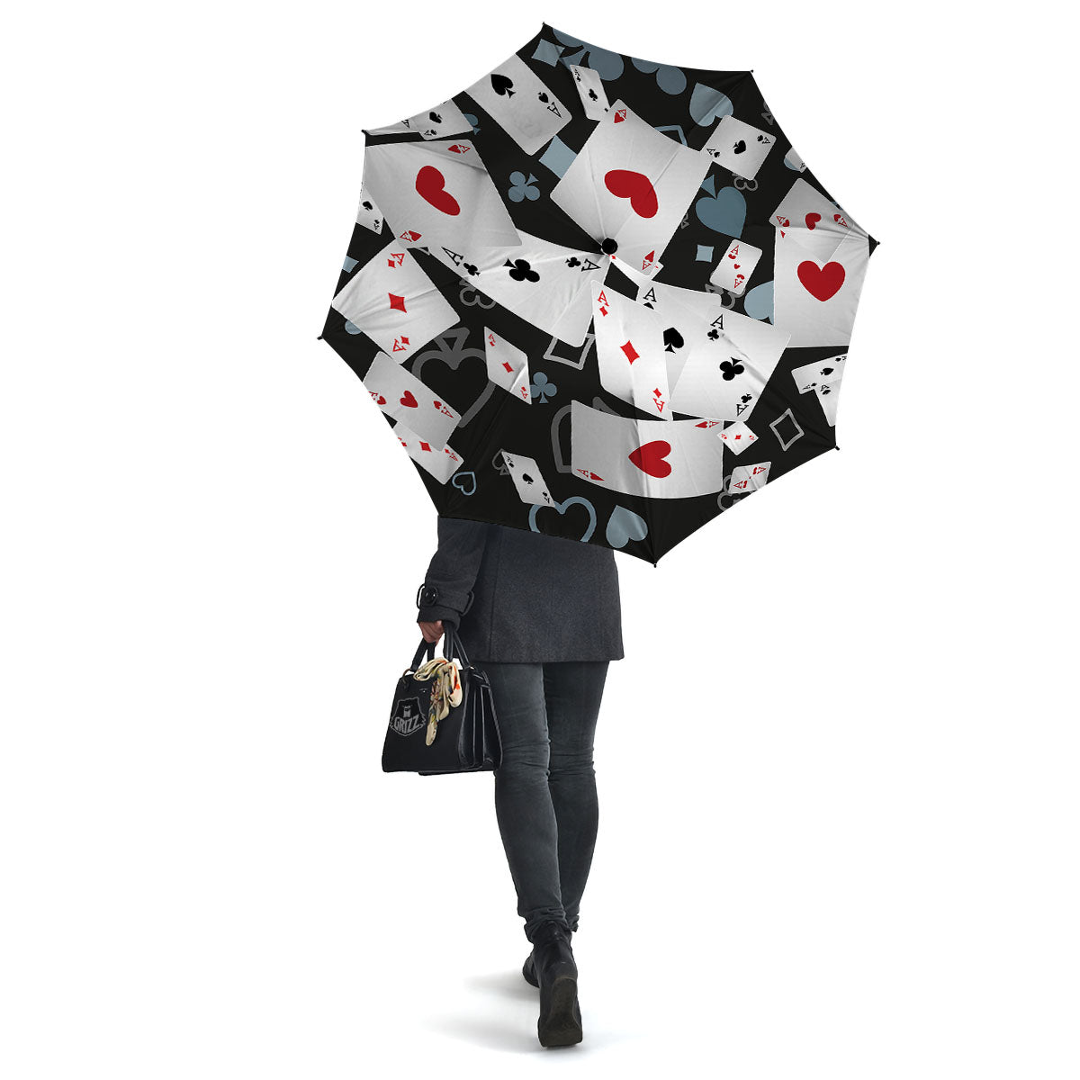 Casino Card Falling Print Umbrella-grizzshop