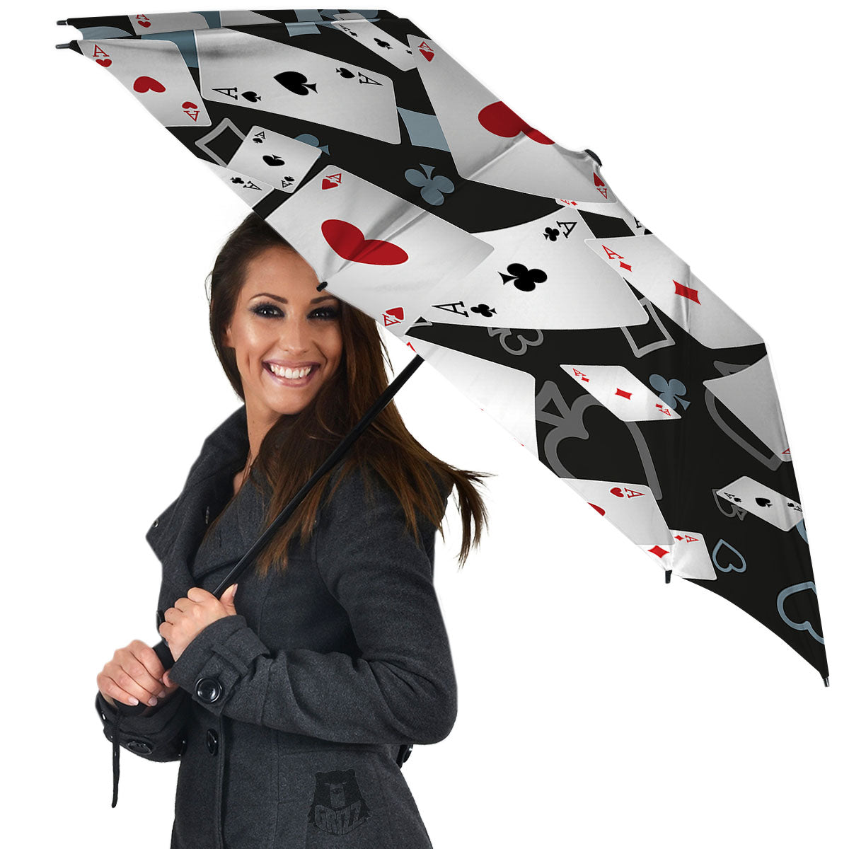 Casino Card Falling Print Umbrella-grizzshop