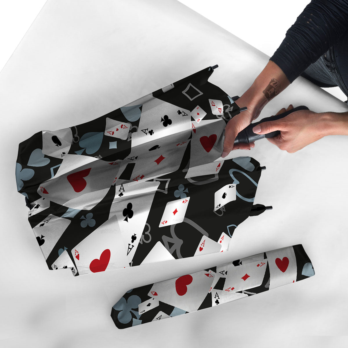 Casino Card Falling Print Umbrella-grizzshop