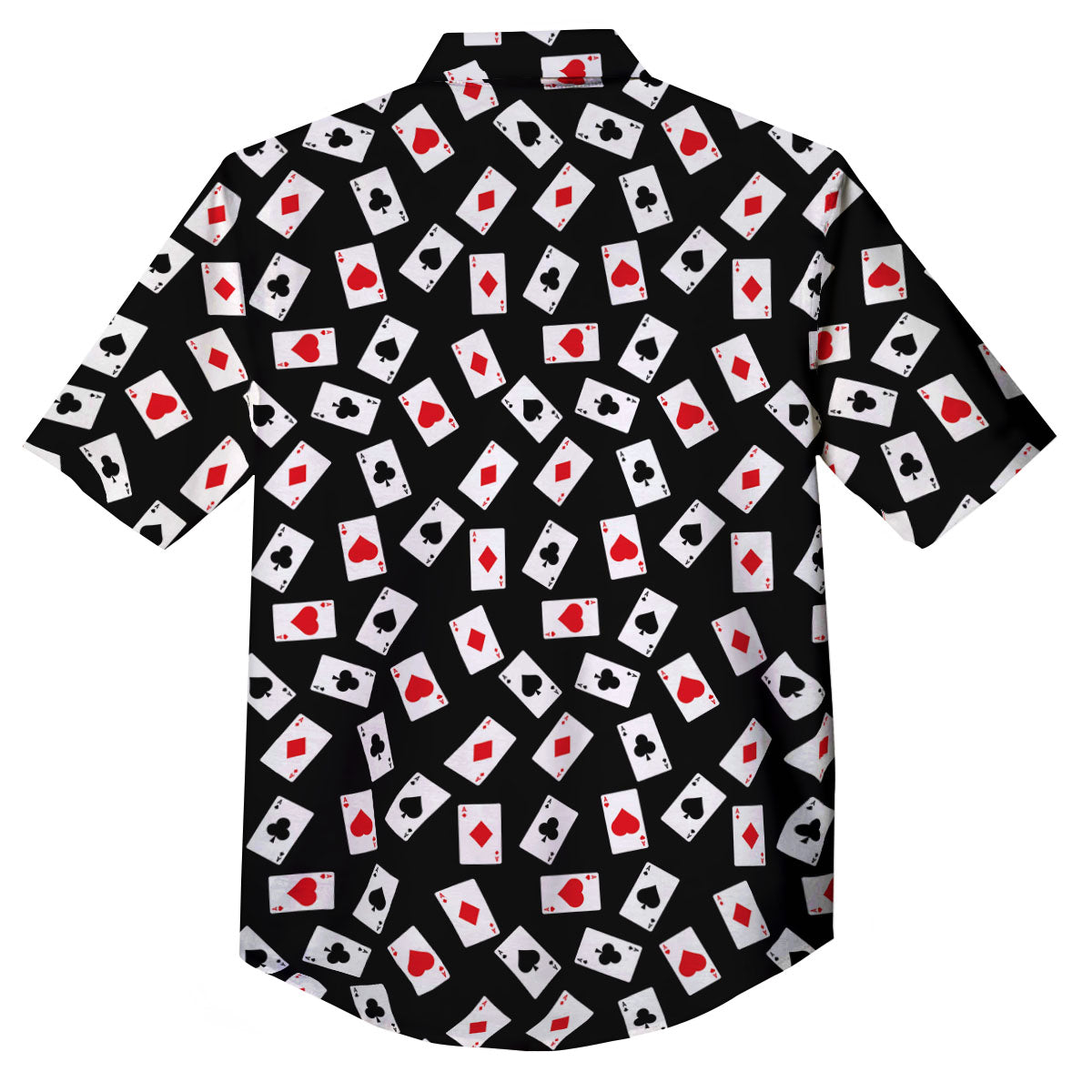 Casino Card Red And Black Print Pattern Button Up Shirt-grizzshop