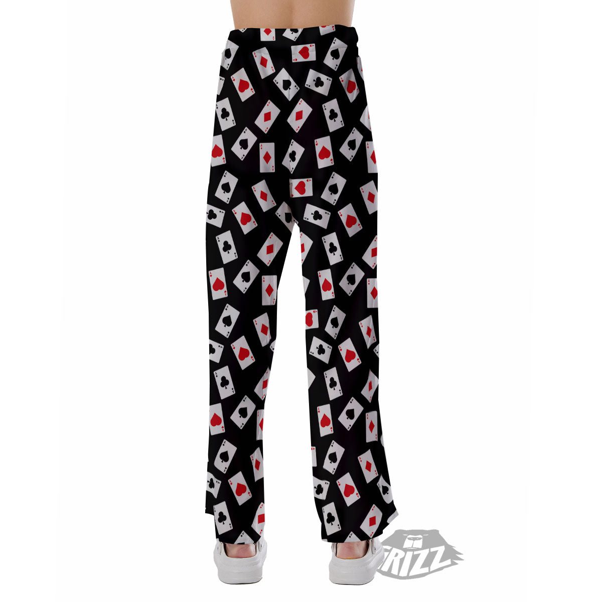 Casino Card Red And Black Print Pattern Pajama Pants-grizzshop