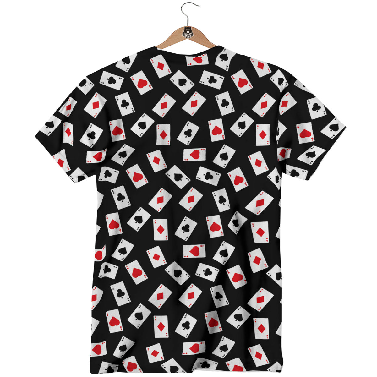 Casino Card Red And Black Print Pattern T-Shirt-grizzshop