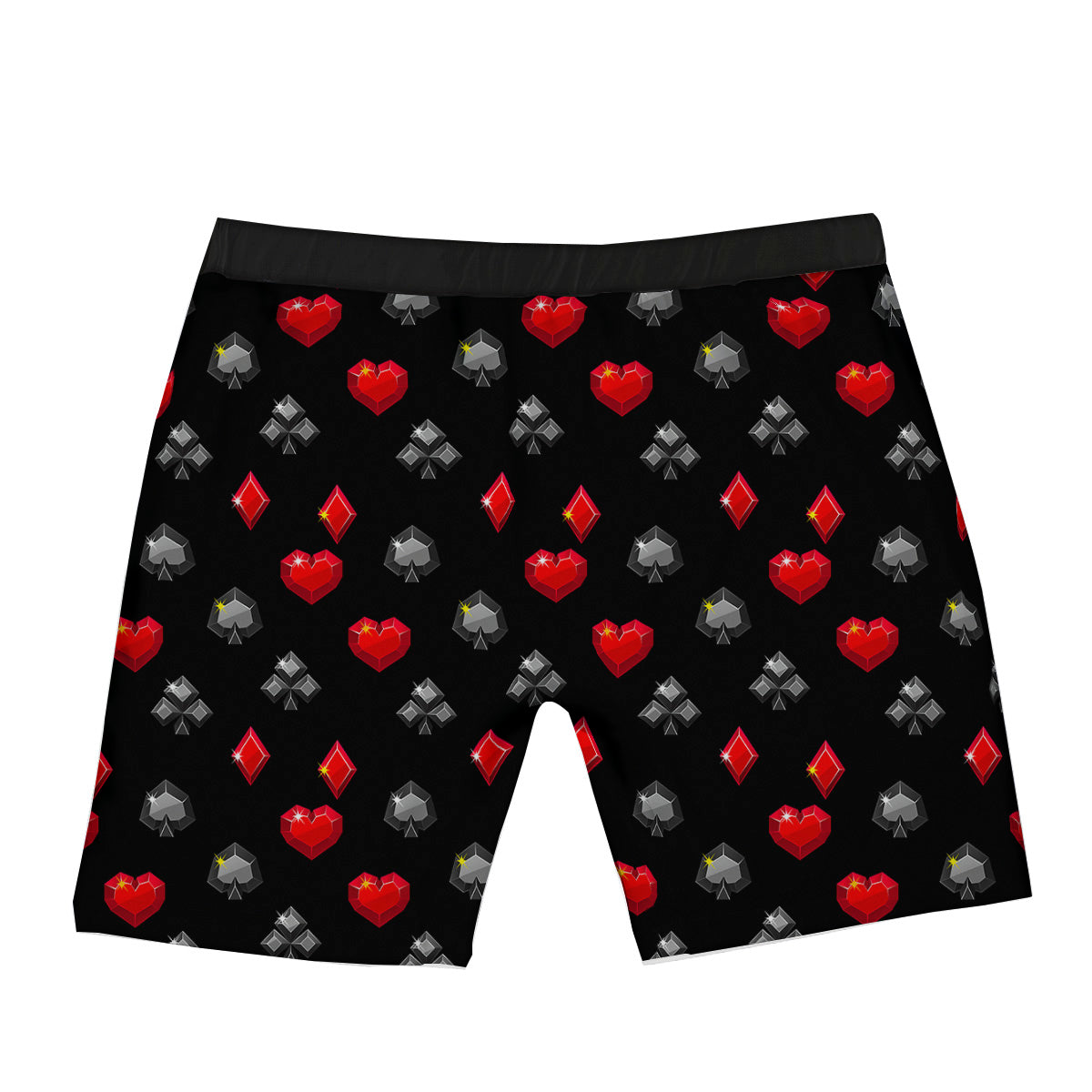 Casino Card Suits Red Black Print Pattern Boxer Briefs-grizzshop