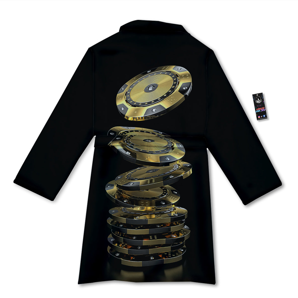 Casino Chips Poker Print Bathrobe-grizzshop