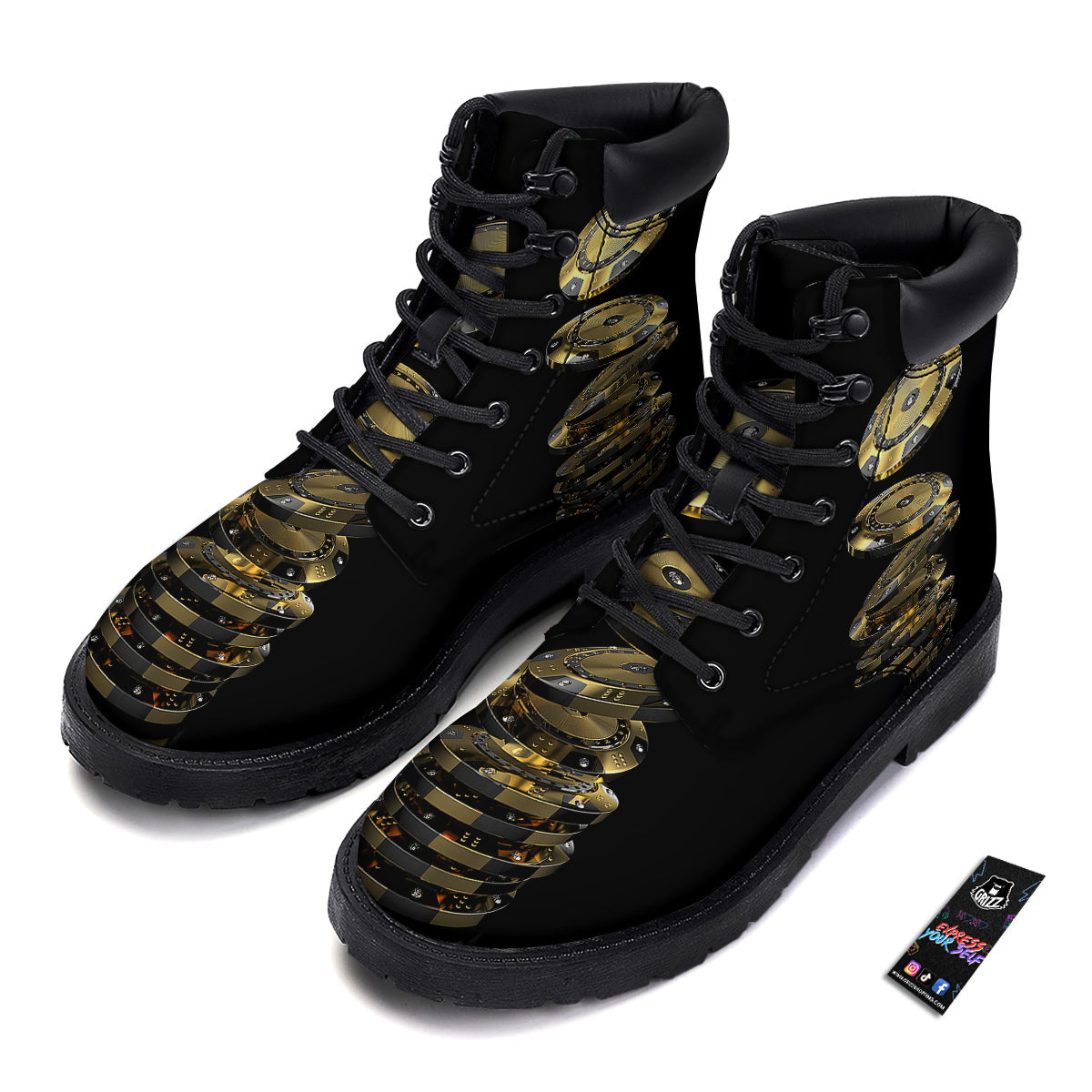 Casino Chips Poker Print Boots-grizzshop