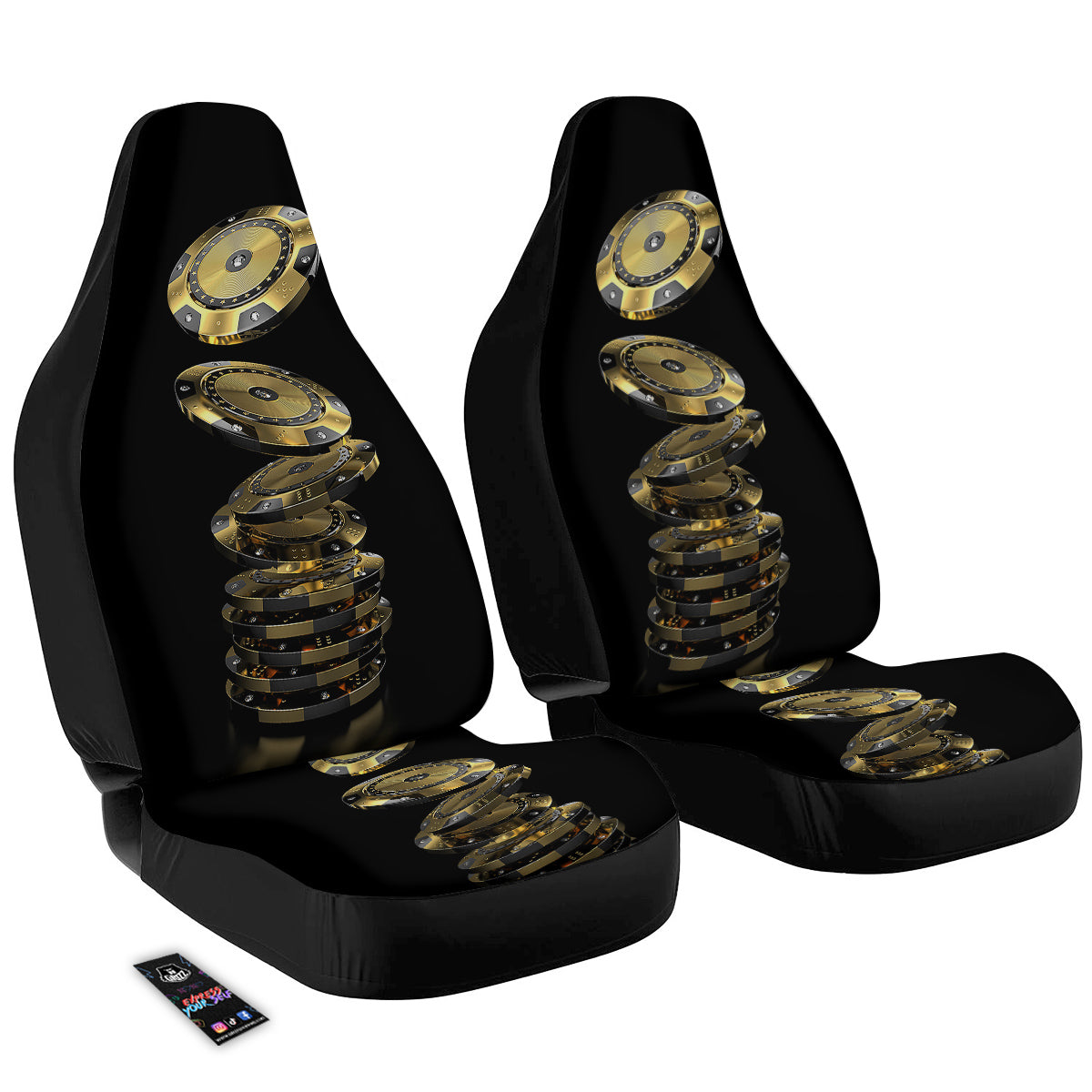 Casino Chips Poker Print Car Seat Covers-grizzshop
