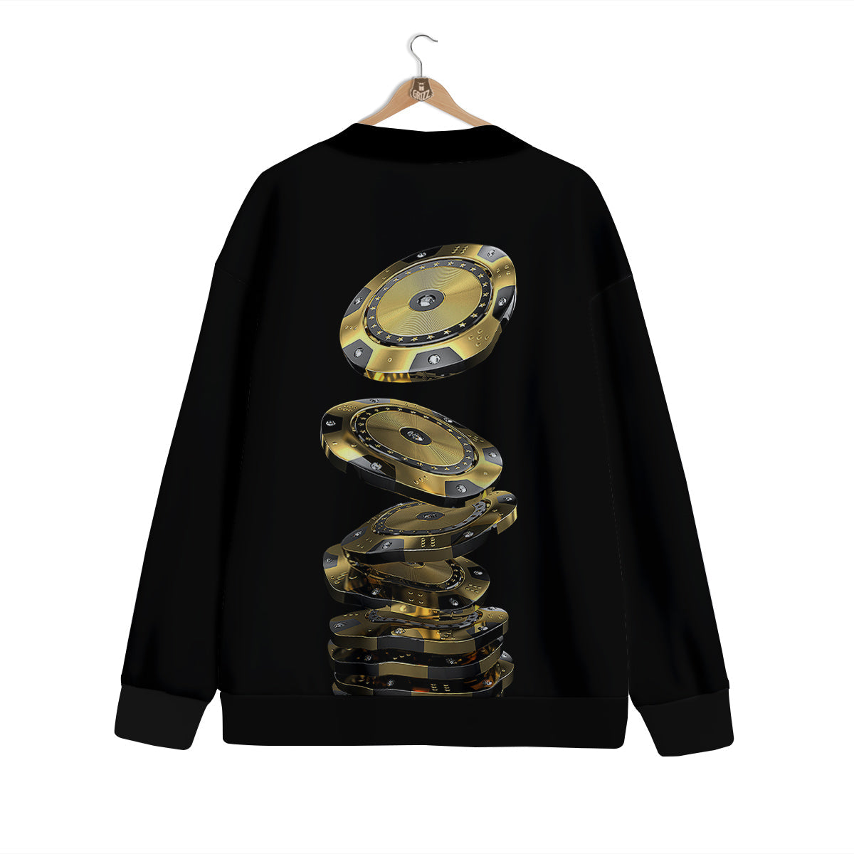 Casino Chips Poker Print Cardigan-grizzshop