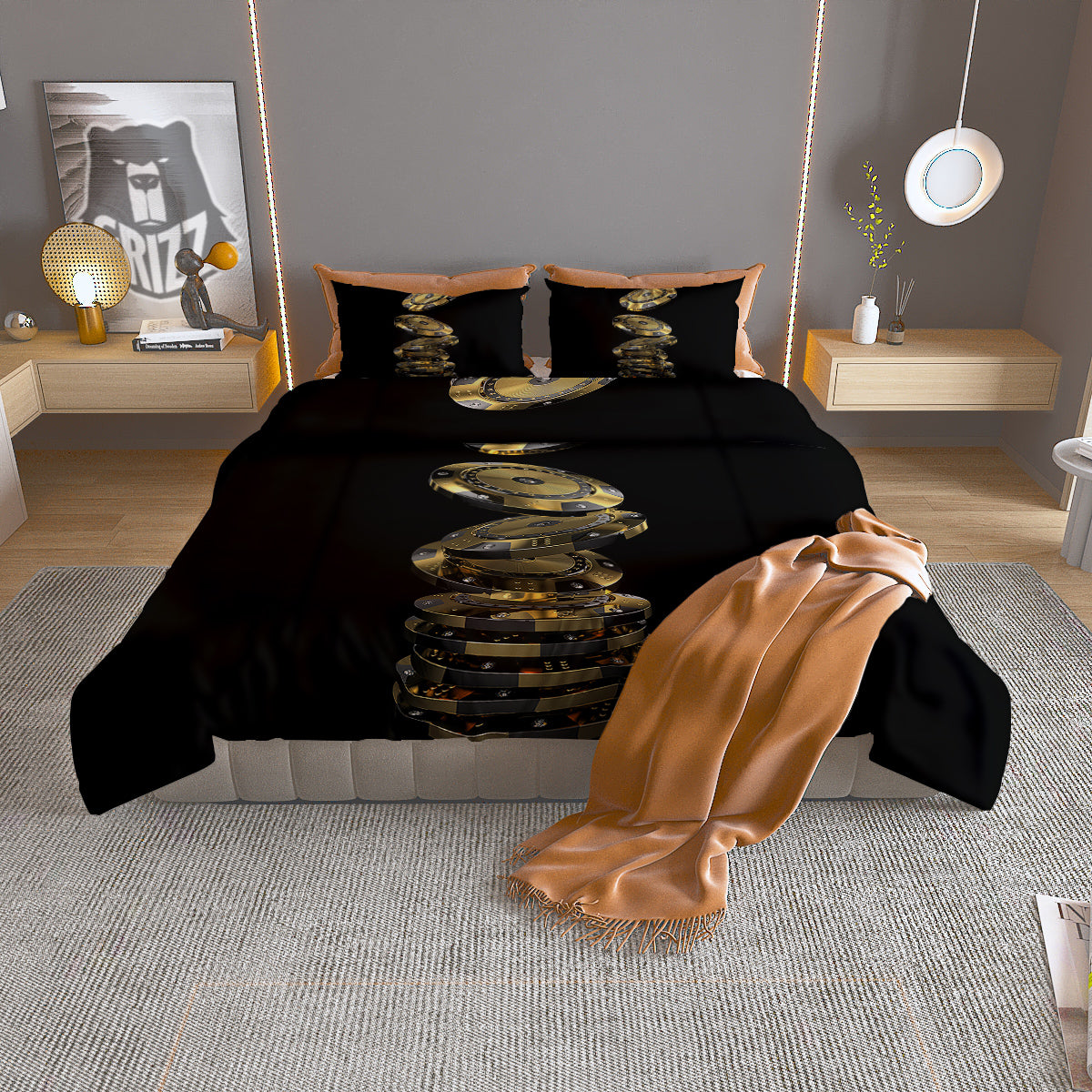 Corgi Cute Print Pattern Duvet Cover Bedding Set
