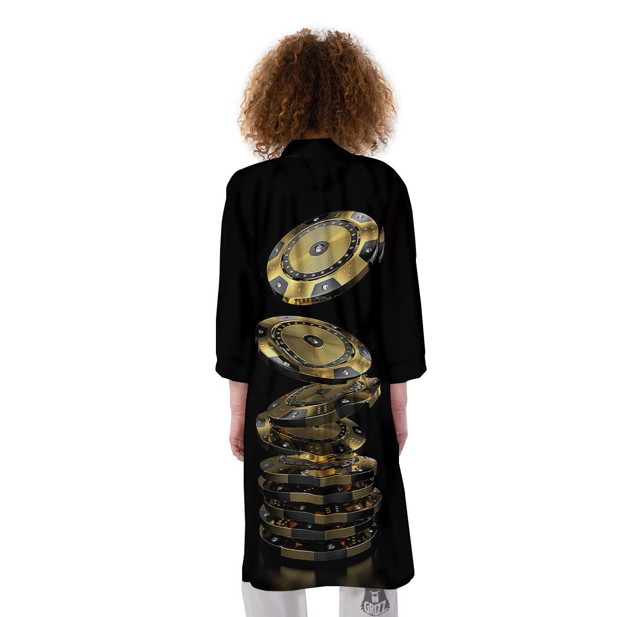Casino Chips Poker Print Kimono-grizzshop