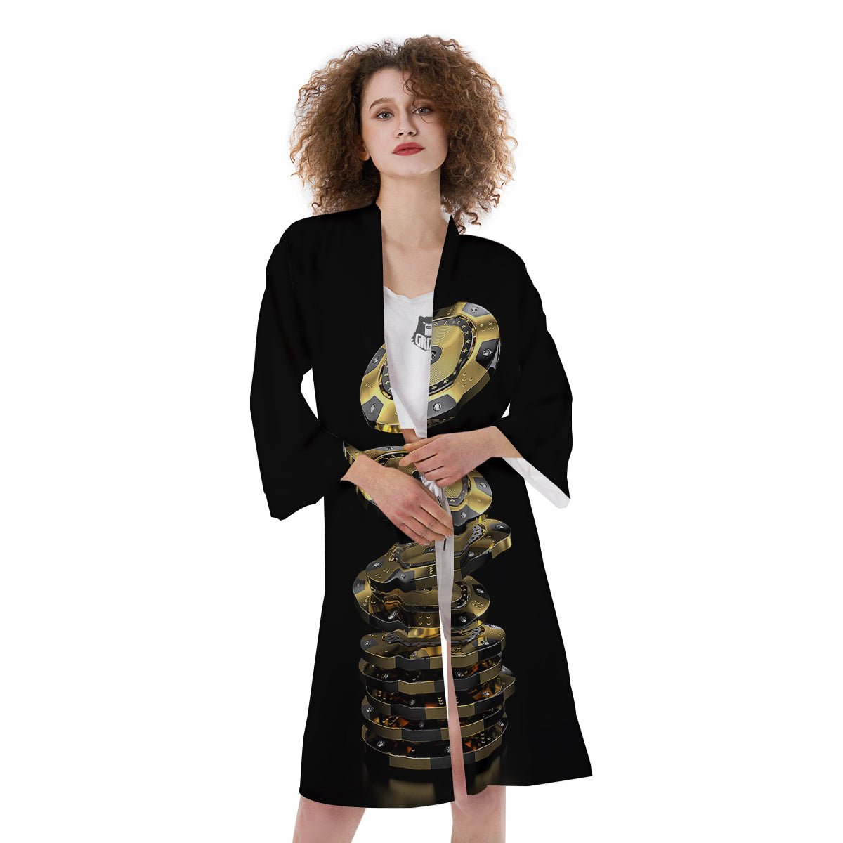Casino Chips Poker Print Kimono-grizzshop