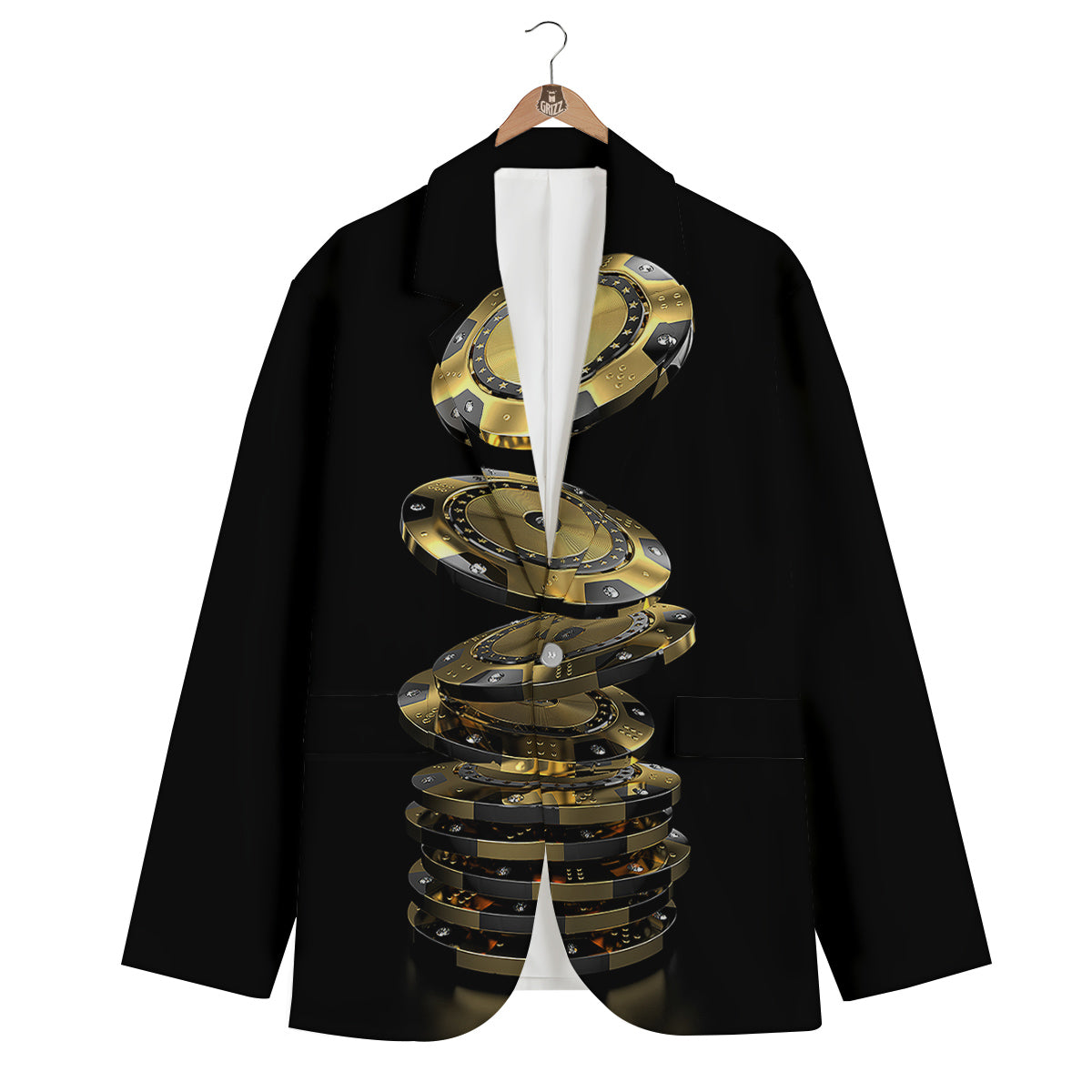 Casino Chips Poker Print Men's Blazer-grizzshop