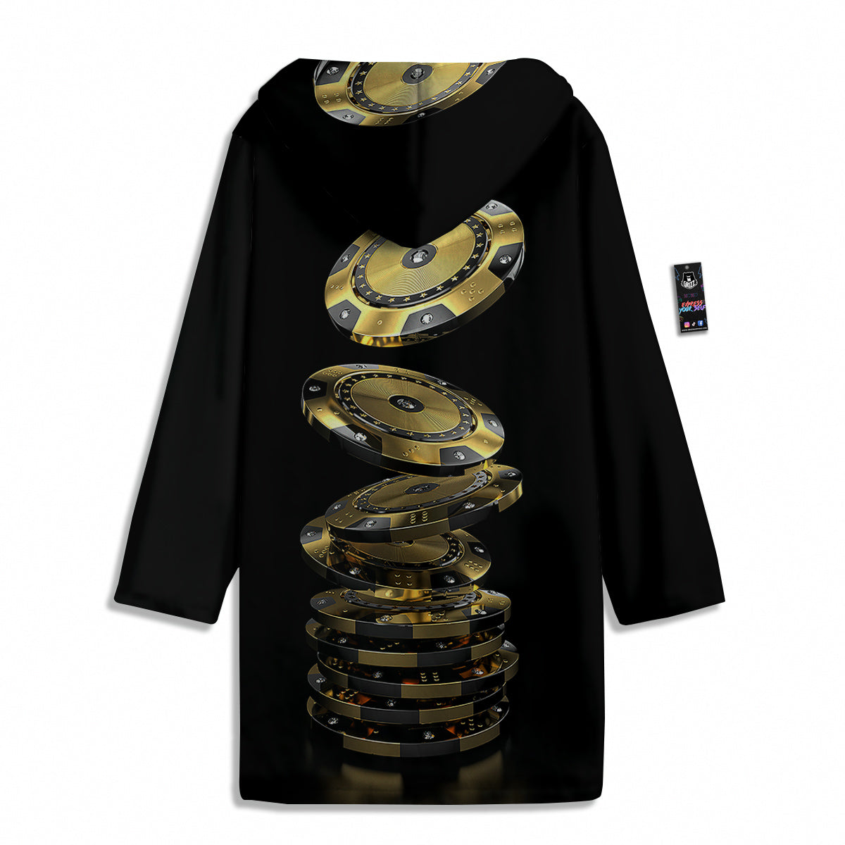 Casino Chips Poker Print Men's Windbreaker Jacket-grizzshop