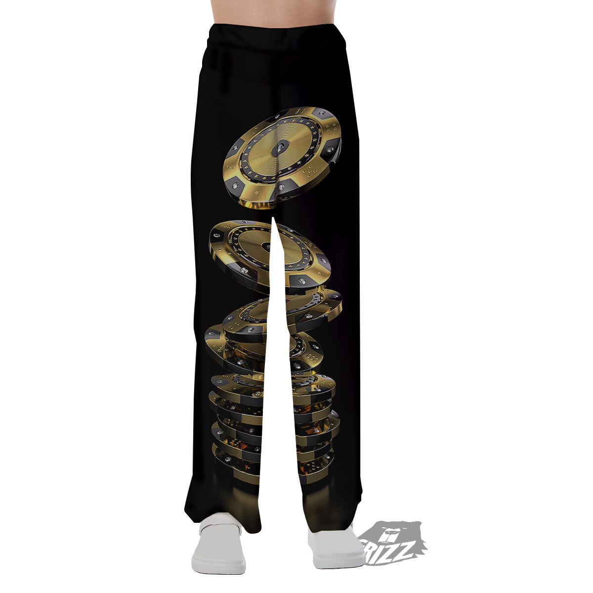 Casino Chips Poker Print Pajama Pants-grizzshop