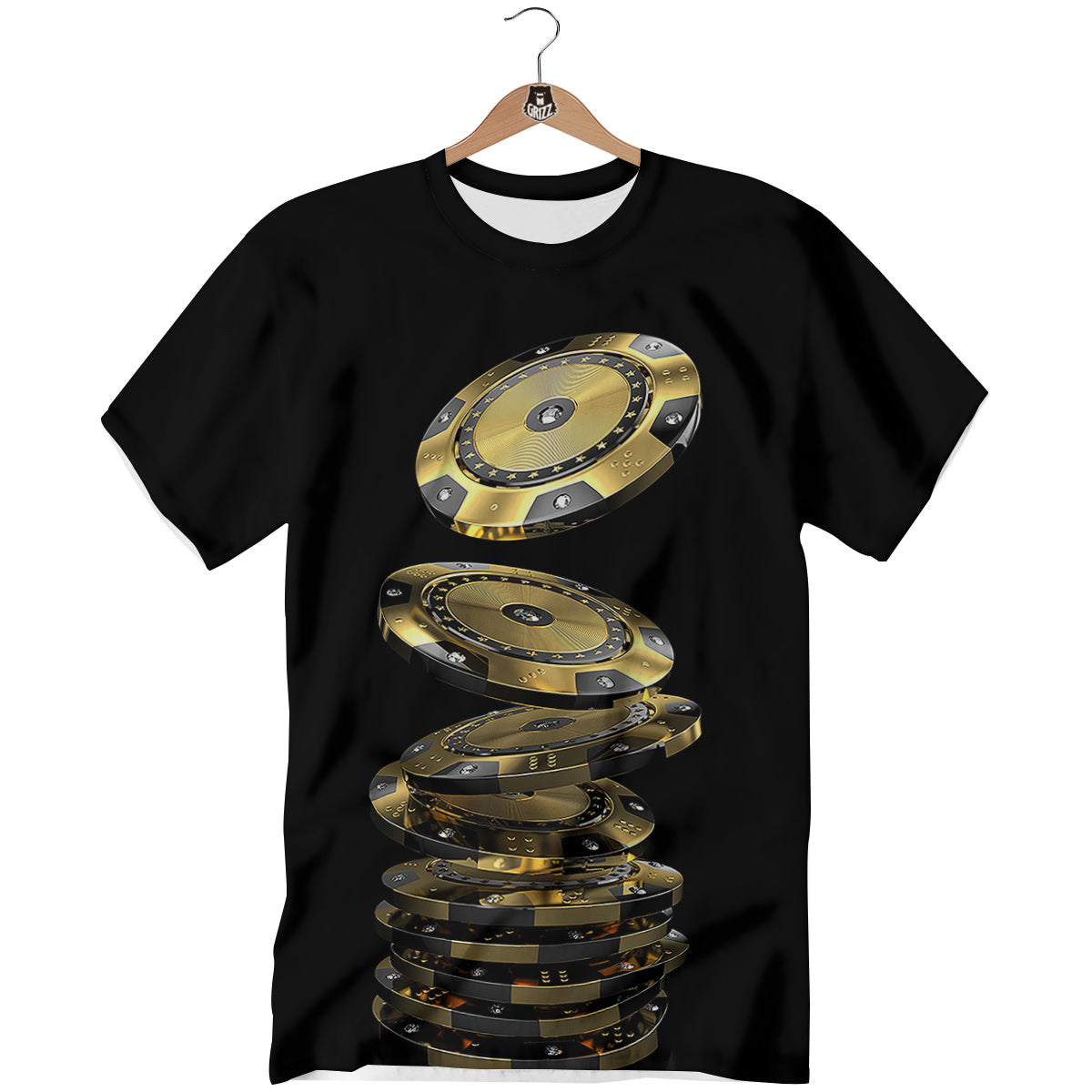Casino Chips Poker Print T-Shirt-grizzshop