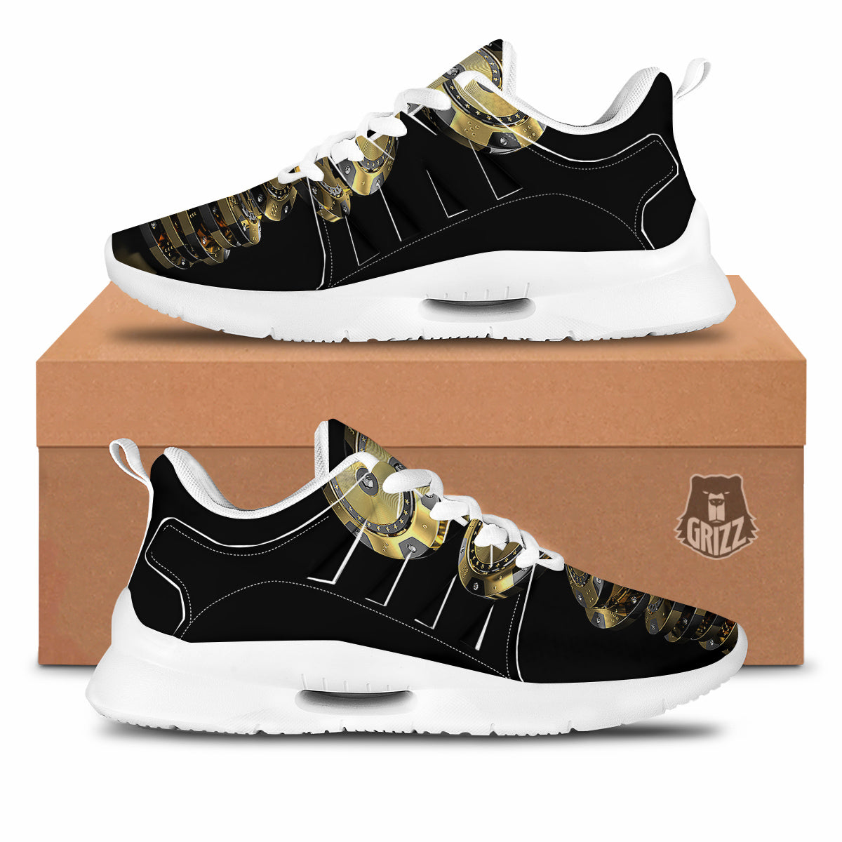 Casino Chips Poker Print Tennis Shoes-grizzshop