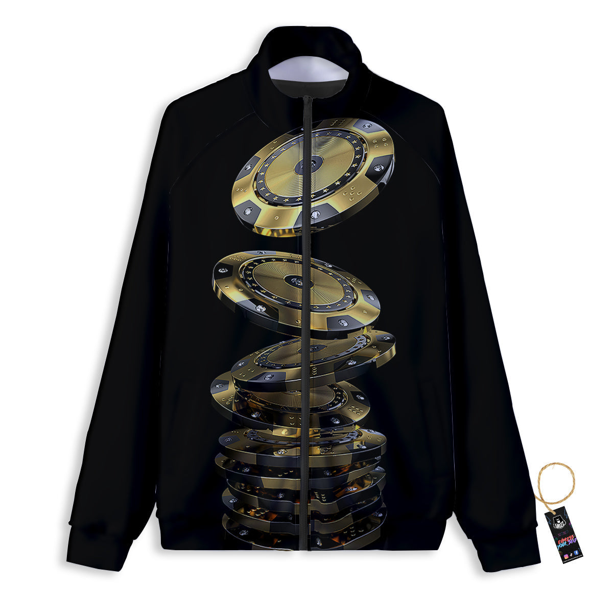 Casino Chips Poker Print Track Jacket-grizzshop