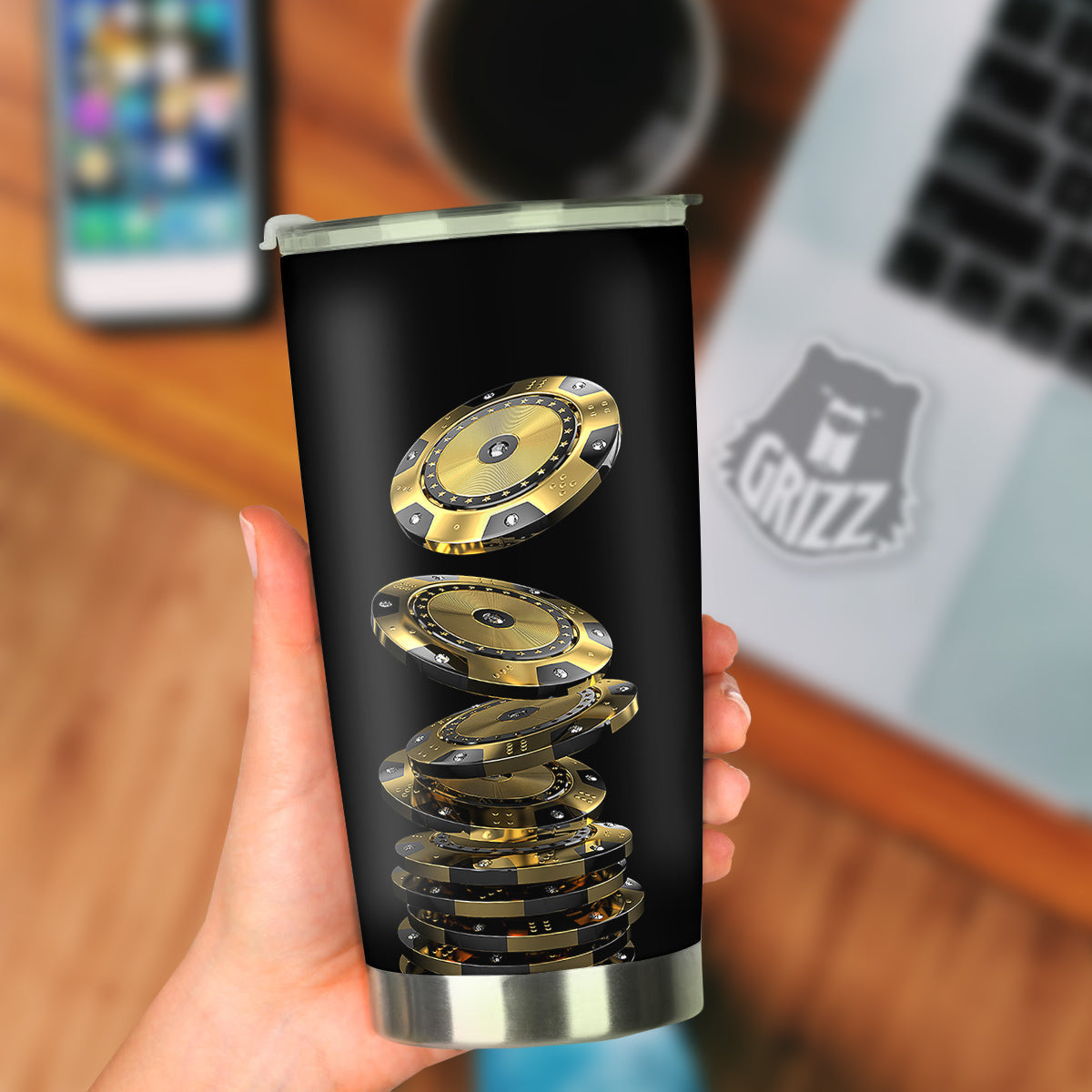 Casino Chips Poker Print Tumbler-grizzshop