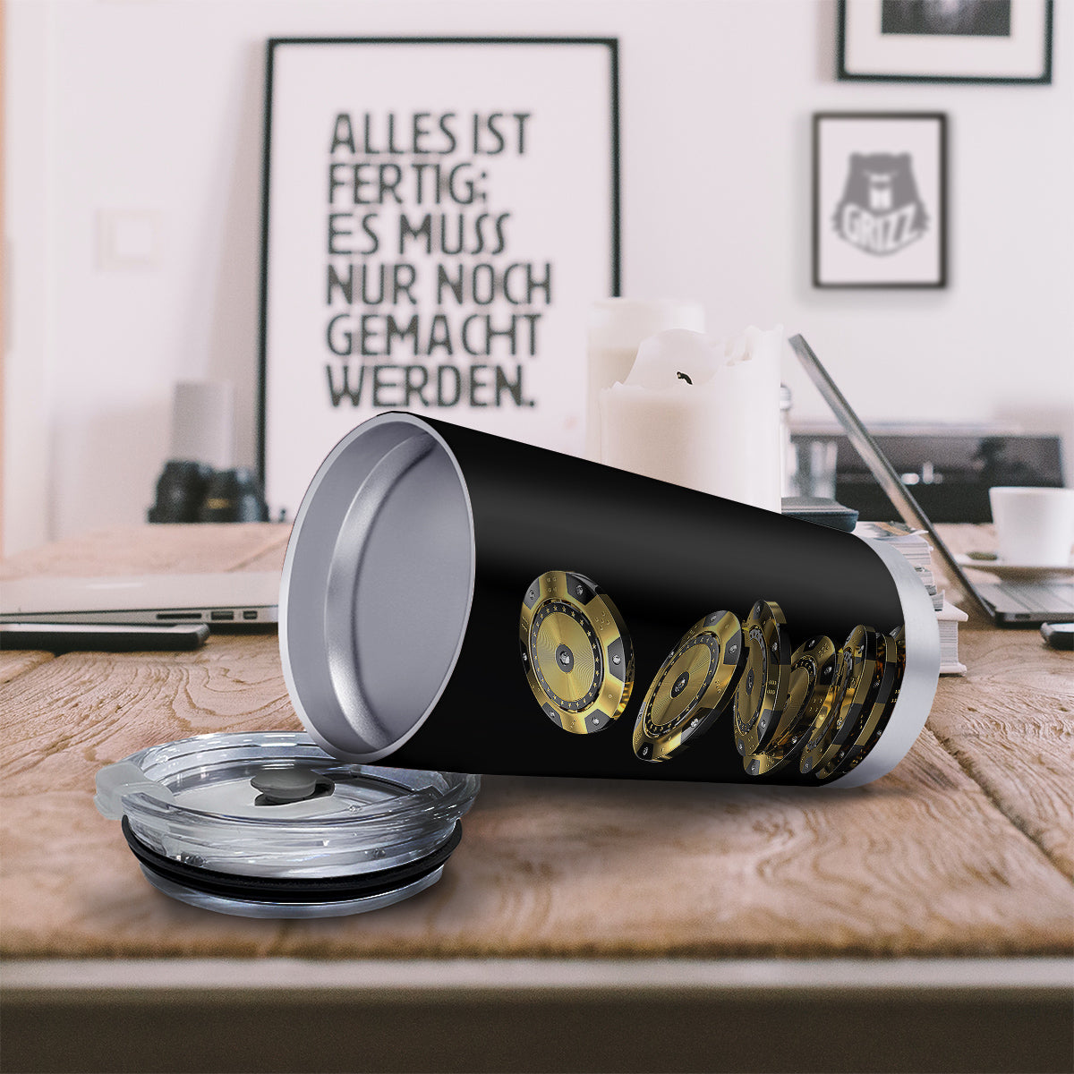 Casino Chips Poker Print Tumbler-grizzshop
