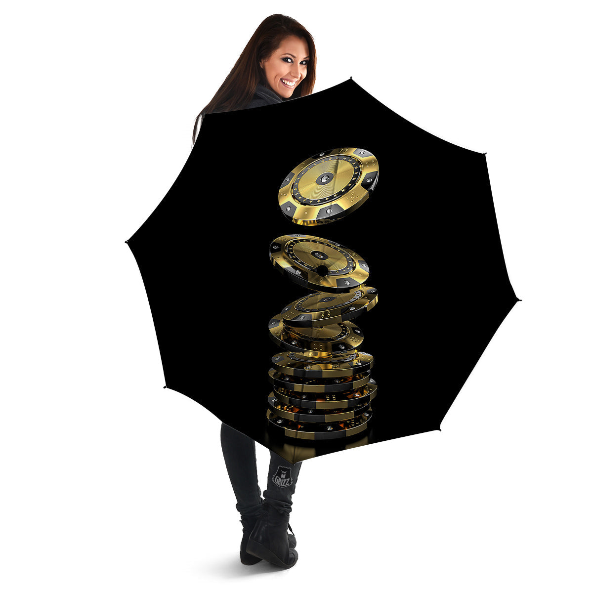 Casino Chips Poker Print Umbrella-grizzshop