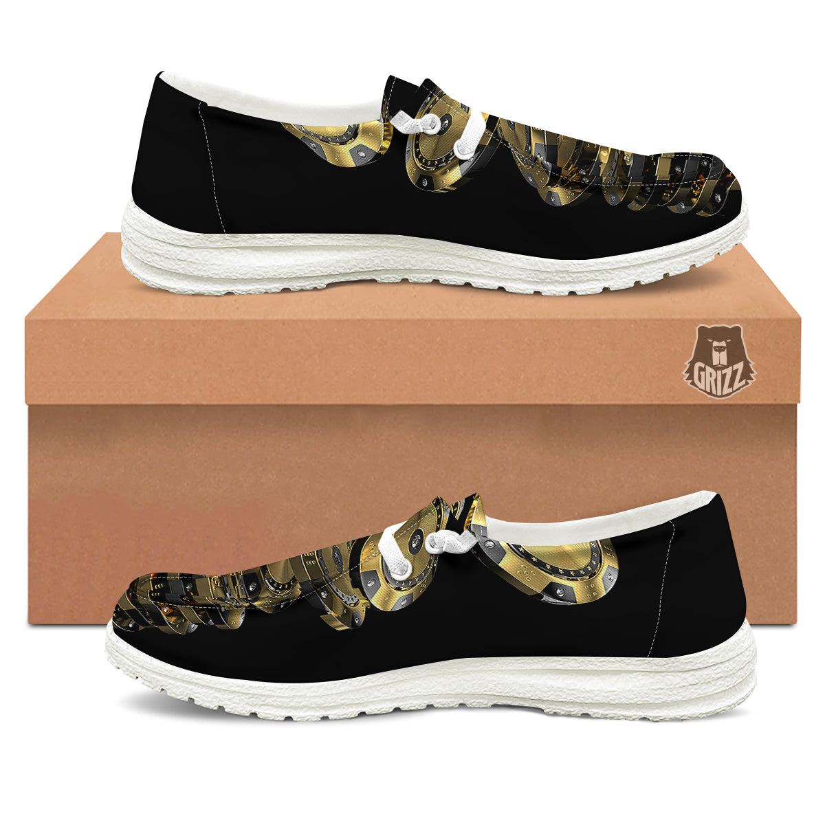 Casino Chips Poker Print White Loafers-grizzshop