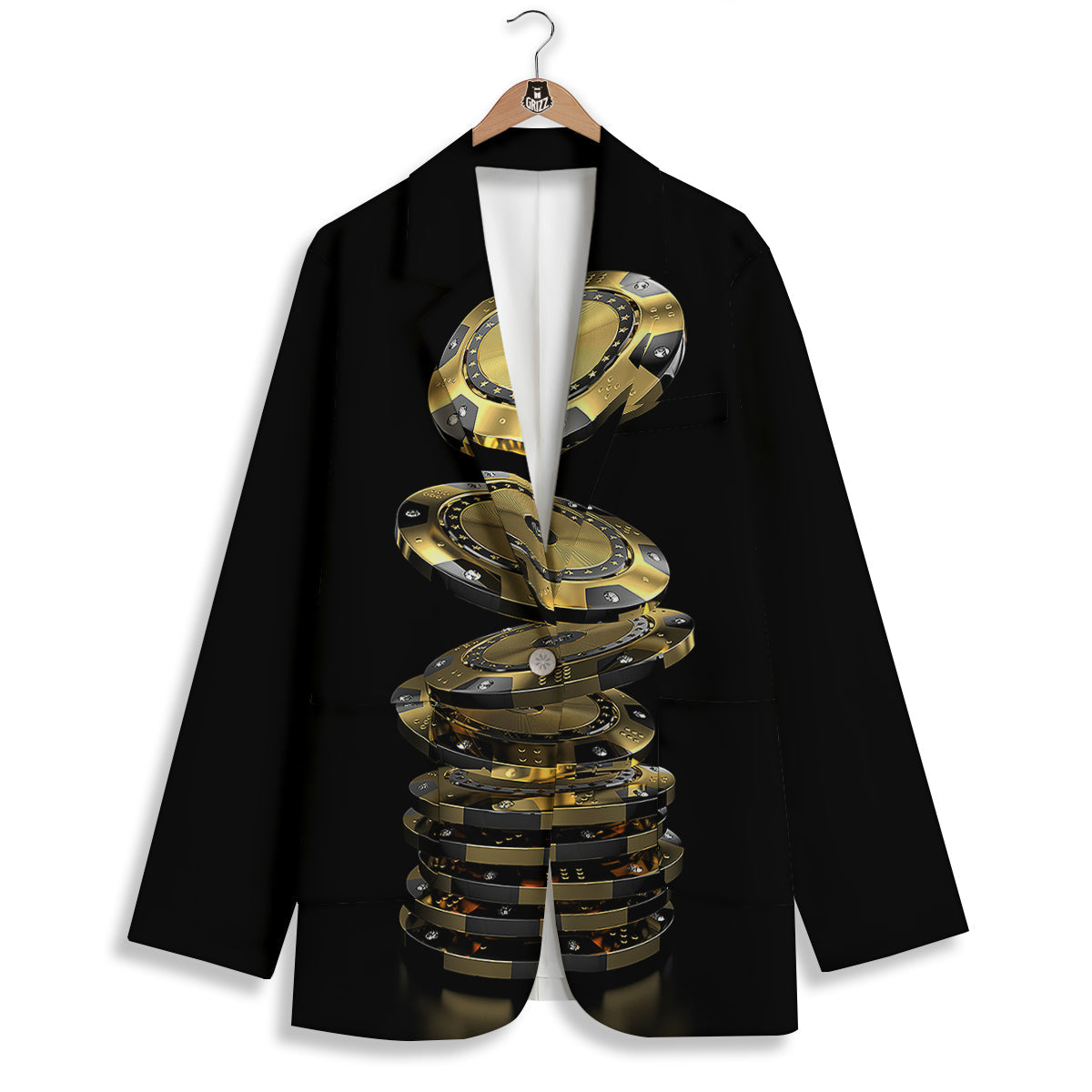 Casino Chips Poker Print Women's Blazer-grizzshop