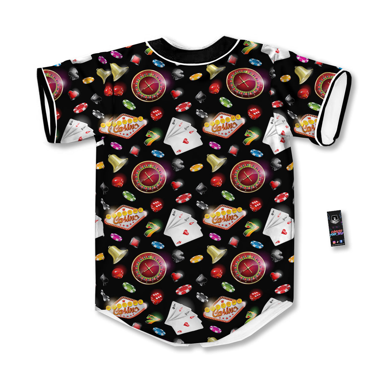 Casino Colorful Entertainments Print Pattern Baseball Jersey-grizzshop