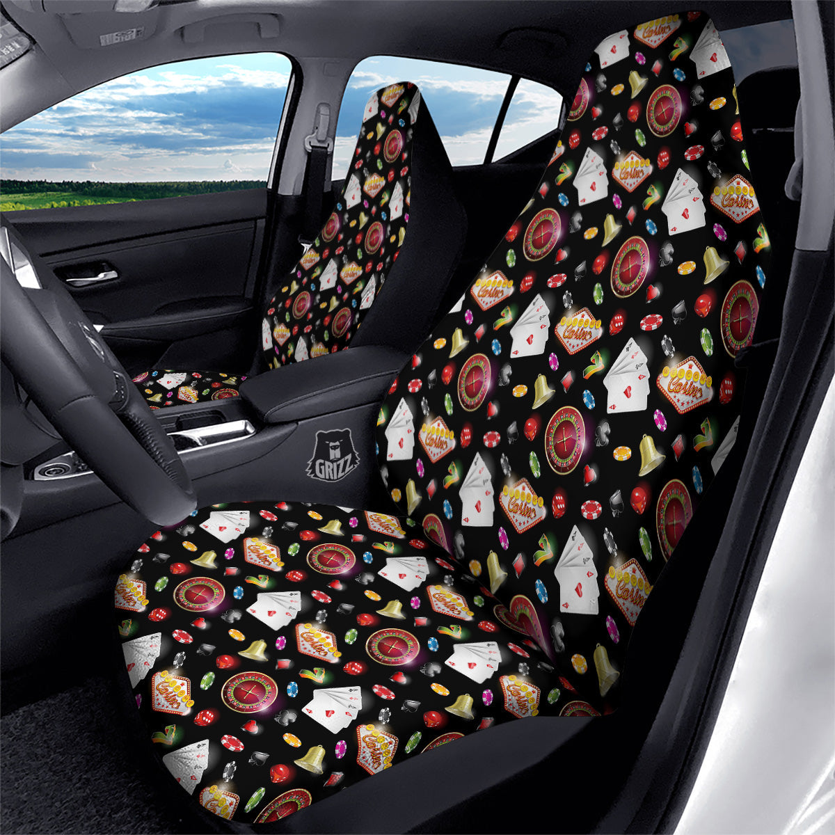 Casino Colorful Entertainments Print Pattern Car Seat Covers-grizzshop