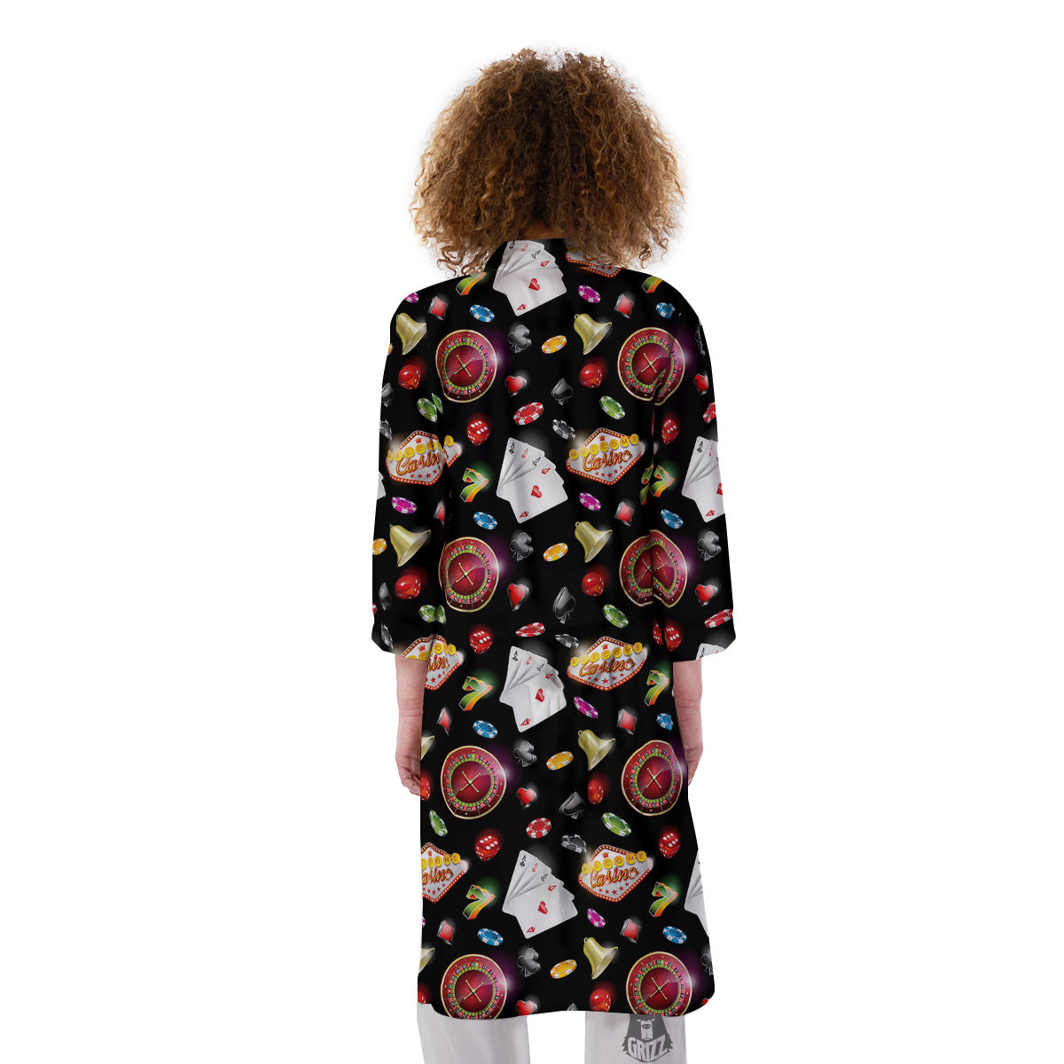 Casino Colorful Entertainments Print Pattern Kimono-grizzshop