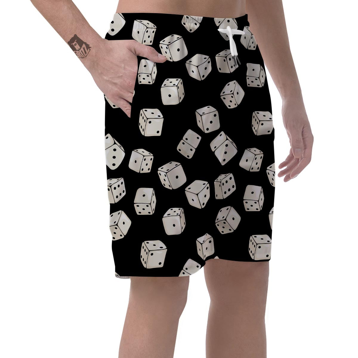 Casino Dice Pattern Print Men's Shorts-grizzshop