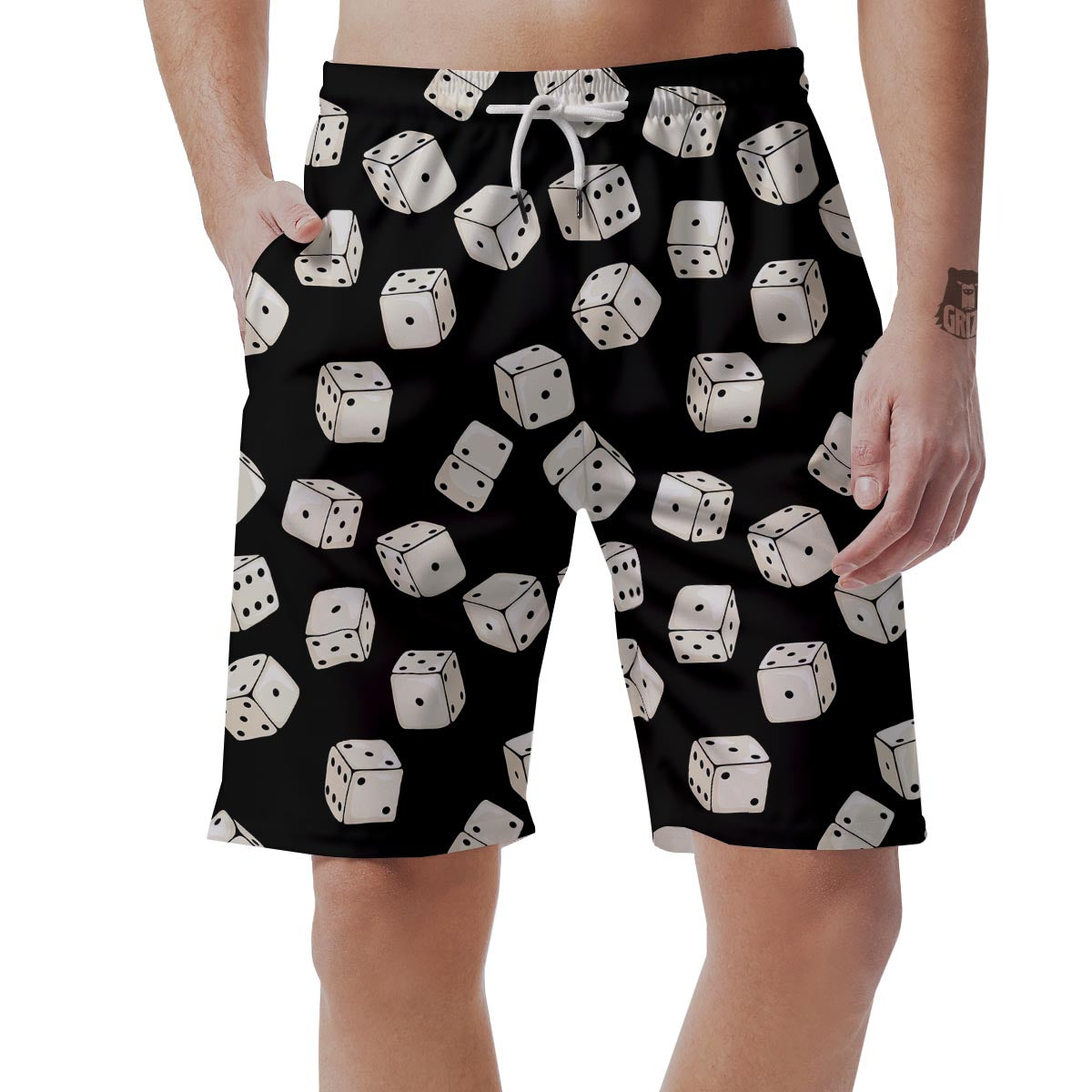 Casino Dice Pattern Print Men's Shorts-grizzshop