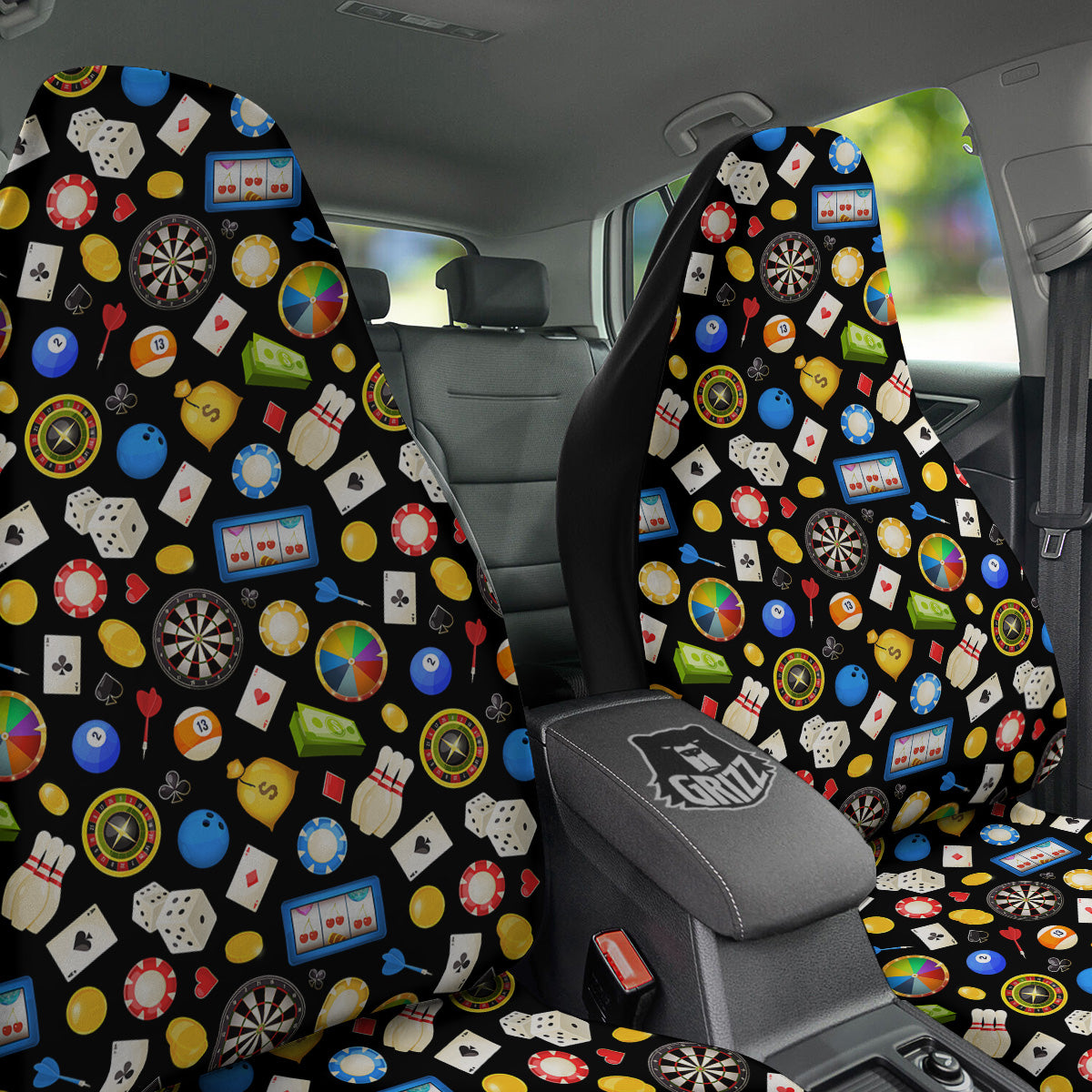 Casino Entertainments Print Pattern Car Seat Covers-grizzshop