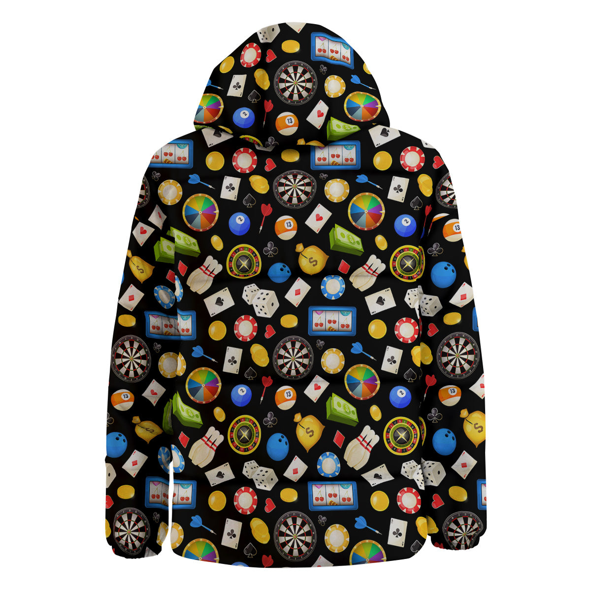 Casino Entertainments Print Pattern Down Jacket-grizzshop